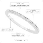 Minimalist 10K White Gold Diamond Wedding Band