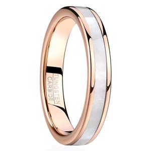 Rose Gold 4mm Mother of Pearl Wedding Band