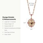 Rose Purple Crystal Flower Pendant Necklace - 1928 Jewelry