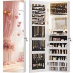 47.2" LED Jewelry Mirror Cabinet with Storage Organizer