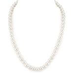 AAA+ Quality White Freshwater Pearl Necklace with 14K Gold Clasp