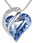 Infinity Love Heart Necklace with Sapphire Birthstone