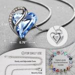 Infinity Love Heart Necklace with Sapphire Birthstone