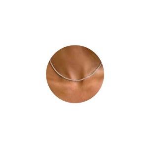 Dainty Silver Rhinestone Choker Necklace for Women