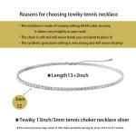 Dainty Silver Rhinestone Choker Necklace for Women