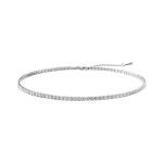 Dainty Silver Rhinestone Choker Necklace for Women