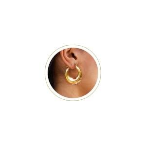 Trendy 14k Gold Plated Chunky Hoop Earrings