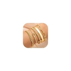Trendy 14K Gold Plated Bracelet Stack for Women