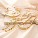 Trendy 14K Gold Plated Bracelet Stack for Women