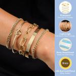 Trendy 14K Gold Plated Bracelet Stack for Women