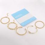 Trendy 14K Gold Plated Bracelet Stack for Women