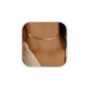 Dainty 18K Gold Plated Coin Choker Necklace
