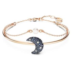 SWAROVSKI Luna bangle, Moon, Multicolored, Rose gold-tone Finished