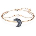 SWAROVSKI Luna bangle, Moon, Multicolored, Rose gold-tone Finished