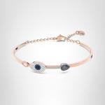 Swarovski Blue Crystal Evil Eye Bangle Bracelet