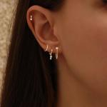 Dainty 14k Gold Plated Drop Earrings Set