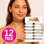 90s Style 12PC Tattoo Choker Necklace Set