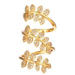 U7 Women's 18K Gold Leaf Knuckle Wrap Ring