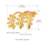 U7 Women's 18K Gold Leaf Knuckle Wrap Ring