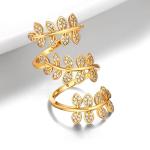U7 Women's 18K Gold Leaf Knuckle Wrap Ring