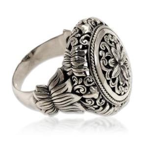 Handmade Sterling Silver Floral Cocktail Ring