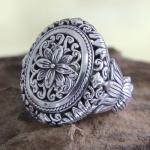 Handmade Sterling Silver Floral Cocktail Ring