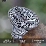 Handmade Sterling Silver Floral Cocktail Ring