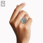 Handmade Sterling Silver Floral Cocktail Ring