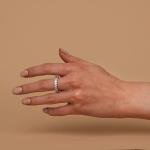 Rhodium Plated Oval CZ Love Ring for Women