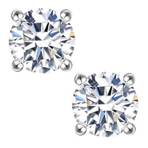 2.4ct DF Moissanite Stud Earrings, 18K White Gold