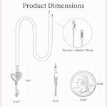 Heart Key Necklace Pendant with Natural White Diamonds