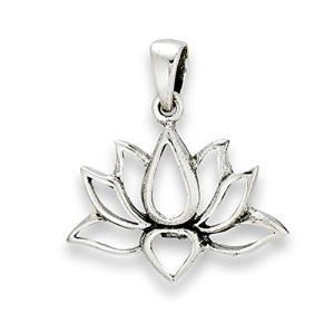 Lotus Flower Pendant in Sterling Silver 925
