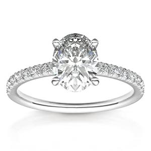 PAVOI 14K Gold Plated Oval Engagement Ring