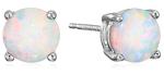 Opal Birthstone Stud Earrings - October Birthstone, Sterling Silver
