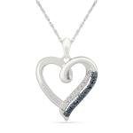 Heart Pendant with Black & White Diamond Accents