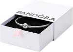 Pandora Moments Sterling Silver Ball Clasp Bangle for Women - Compatible Moments Charms - Bangle Charm Bracelet - 7.5" - With Gift Box