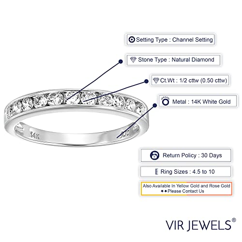 1/2 ct White Gold Diamond Wedding Band for Women