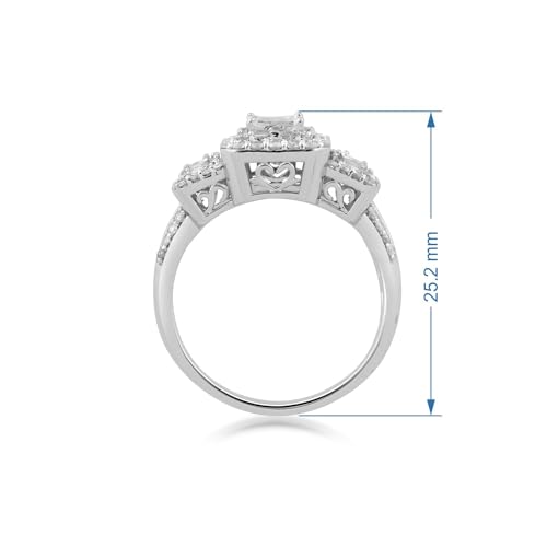 White Gold 1 Cttw Diamond Engagement Ring, Size 6