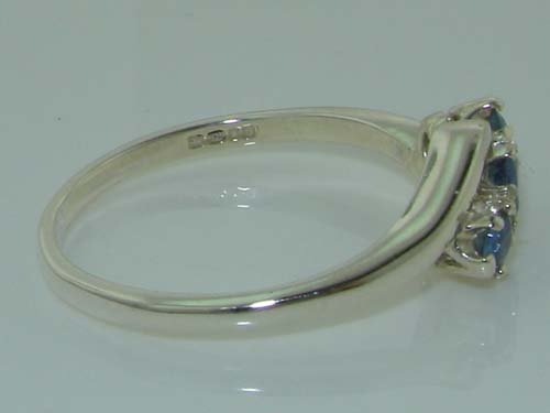 Real Sapphire Trilogy Engagement Ring - Size 6