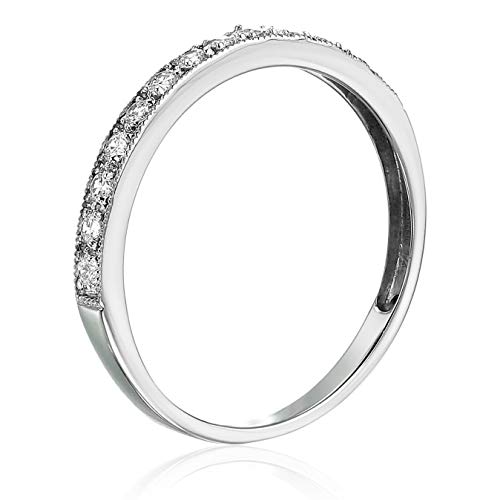 Round Diamond Wedding Band in 14K White Gold