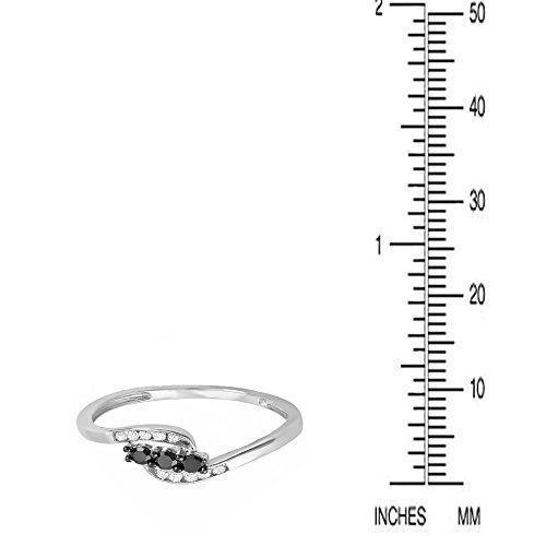 Dazzlingrock Round Black & White Diamond Ring