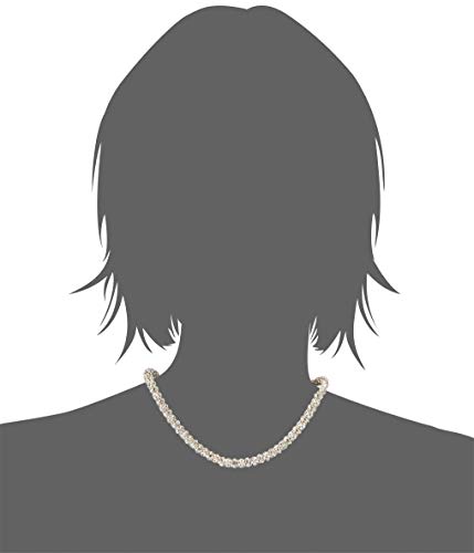 Silver-Tone Crystal Glass Tubular Pave Collar Necklace