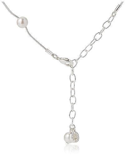 Anne Klein Silver-Tone Cream Pearl Fireball Necklace