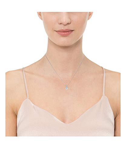 Platinum Plated Sterling Silver CZ Solitaire Pendant Necklace