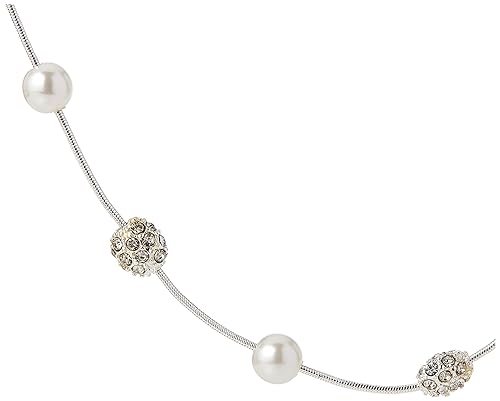 Anne Klein Silver-Tone Cream Pearl Fireball Necklace