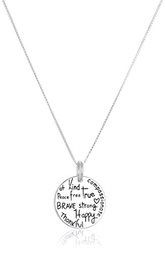 Two-Tone Sterling Silver "Be" Graffiti Charm Necklace, 18