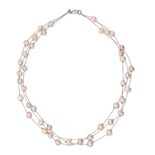 Pink Cultured Freshwater Pearl Necklace Earrings Set