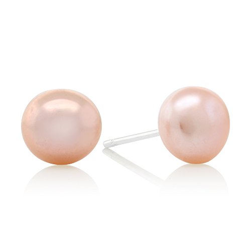 Pink Cultured Freshwater Pearl Necklace Earrings Set