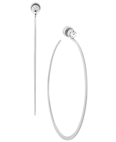 Michael Kors Silver Stainless Steel Whisper Hoop Earrings