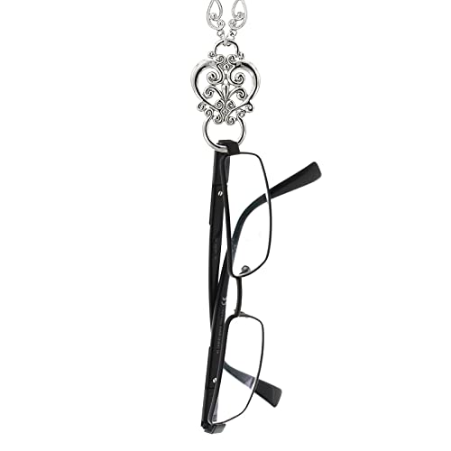 Silver Heart Eyeglass Holder Pendant Necklace by 1928 Jewelry